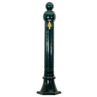 Standbrunnen 97cm Alu grün Brunnen Waschbecken Zapfsäule Antik-Stil