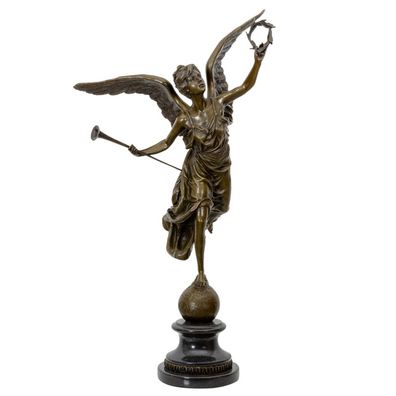 Bronzeskulptur Nike Göttin nach Pierre Biard im Antik-Stil 66cm Replik Kopie