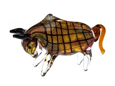 Stier aus Glas im Italien Murano Stil Figur Dekoration Skulptur 25cm glass bull