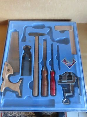 Kinderwerkzeug-Kasten Säge Meißel Hammer Schraubzwinge Pebaro