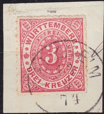 Germany Württemberg [1869] MiNr 0038 ( BStk ) [01]