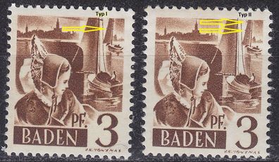 Germany Alliiert Franz. Zone [Baden] MiNr 0002 yv I, I ( * */mnh ) [01]
