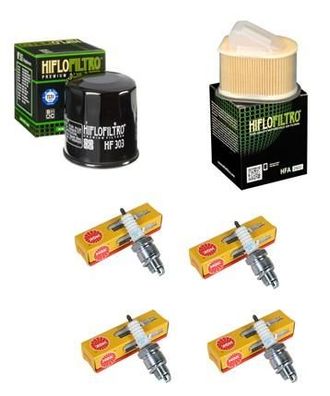 Wartungssatz Ölftilterset Zündkerzen spark splug passt an Kawasaki Z 1000 03-09