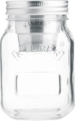 Kilner Snack To Go Glas 0,5L Lunchglas mit Edelstahl Einsatz BPA frei To Go Becher