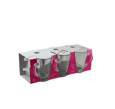 LAV Vega Teegläser mit Henkel 300 ml - 6er Set für stilvollen Teegenuss