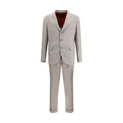 Brunello Cucinelli Beige Silk Two-Piece Suit