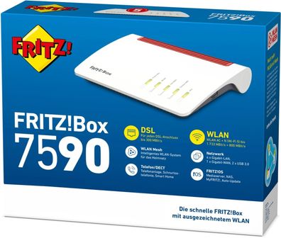 AVM FRITZ!Box 7590 WLAN AC+N VDSL Supervectoring Router mit Modem