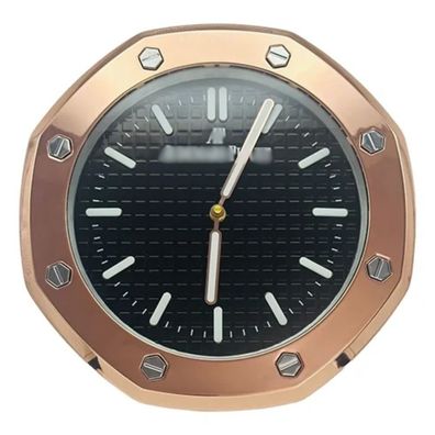 Wanduhr Audemars Piguet Royal Oak 34cm Schwarzes Zifferblatt Roségold Luxuswanduhr