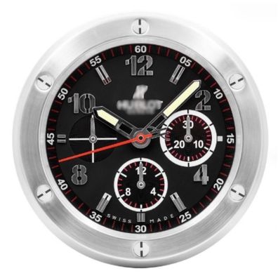 Wanduhr Hublot Big Bang King Power Chronograph Schwarz Stahl Luxuswanduhr 34cm