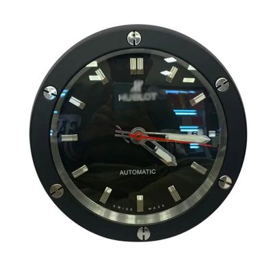 Wanduhr Hublot Big Bang King Power Schwarzes Zifferblatt Schwarz Stahl Luxuswanduhr