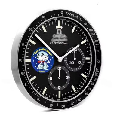 Wanduhr Omega Speedmaster Snoopy Eyes On The Starts Dealer Display Wanduhr