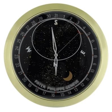 Wanduhr Patek Philippe Celestial Moon Astronomical Schwarz Gold Dealer Display