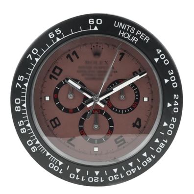 Wanduhr Rolex Daytona Cosmograph Braun Racing Zifferblatt Schwarz Dealer Display