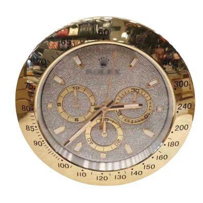 Wanduhr Rolex Daytona Cosmograph Roségold Diamant Zifferblatt Dealer Display 34cm