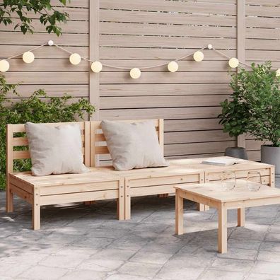 Gartensofa | Outdoor-Sofa 3-Sitzer Massivholz Kiefer