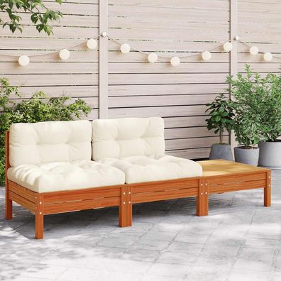 Gartensofa | Outdoor-Sofa mit Kissen und Hocker 2-Sitzer