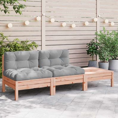 Gartensofa | Outdoor-Sofa mit Kissen und Hocker 2-Sitzer