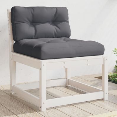 Gartensofa | Outdoor-Sofa mit Kissen Wei? Massivholz Kiefer