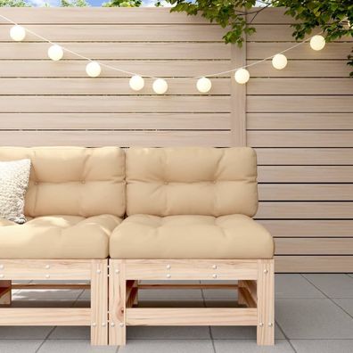 Garten-Mittelsofa | Gartensofa | Outdoor-Sofa Massivholz Kiefer