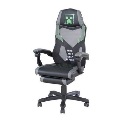Minecraft - Gamingstuhl, Bürostuhl, gepolstert, höhenverstellbar, Fußstütze