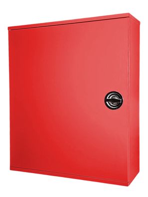 Daken Feuerlöschkasten aus Stahl mit Drehverschluss, B60 H72 T23,5, RAL 3000