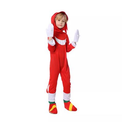 Knuckles the Echidna Kostum Karneval Fasching Kinder Sonic Hedgehog Cosplay Set