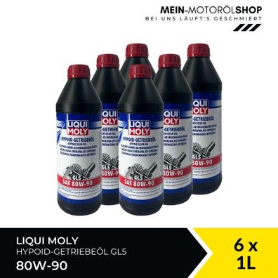 Liqui Moly Hypoid-Getriebeöl (GL5) SAE 80W-90 6x1 Liter