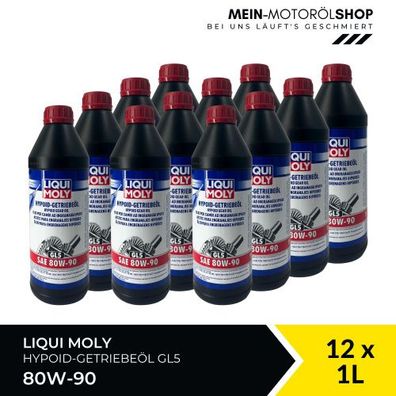 Liqui Moly Hypoid-Getriebeöl (GL5) SAE 80W-90 12x1 Liter
