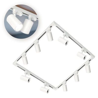 Schienensystem Komplett-Set 4x 1m Schiene, 4x L-Verbinder, 10x GU10 Lampe WEISS