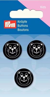 Prym Kinder Knopf Ösen Bär schwarz 18mm