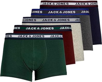 JACK & JONES Herren Unterhosen Shorts Boxershorts Trunks 5er Pack Mehrfarbig
