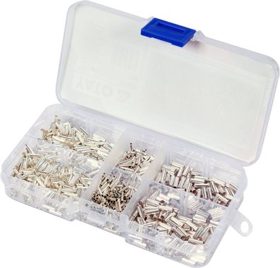 Aderendhülsen Set aus Messing – 5 Größen (Ø 0,5–2,5 mm), 6/7 mm Länge