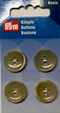 Prym Knopf 4-Loch Jacke/Mantel beige Durchmesser 18 mm Karte mit 4 Stück