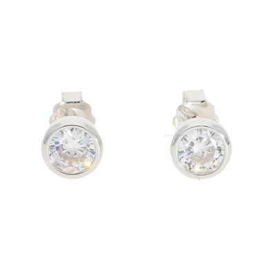 Ohrstecker Silber 925 Cubic Zirkonia, Rhodiniert FSOS029si