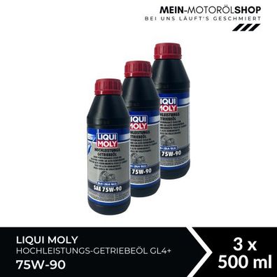 Liqui Moly Hochleistungs-Getriebeöl (GL4 + ) SAE 75W-90 3x500 ML