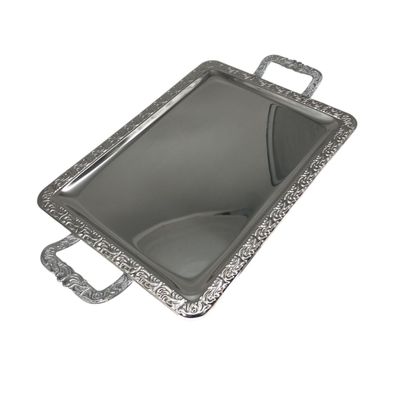 APS Tablett „Schöner Essen“, Buffet-Zubehör, Edelstahl 31/54/3 cm