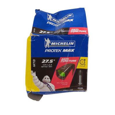 Michelin Protek Fahrradschlauch 27,5 Zoll 48/62-584 SV 40 mm Schwarz