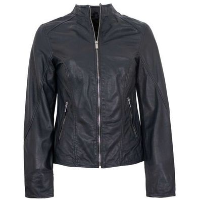 Jilani Collection - Damen Lederjacke Lammnappa navy