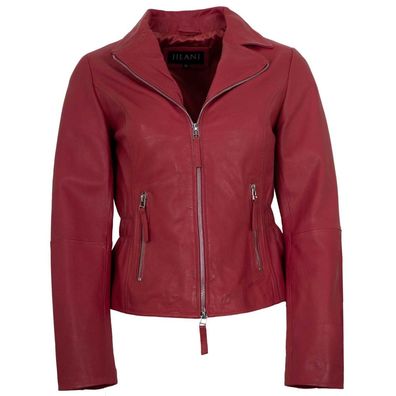 Jilani - Damen Lederjacke Bikerjacke Lammnappa mangolie