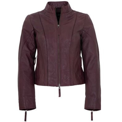 Jilani Collection - Damen Lederjacke Lammnappa berry