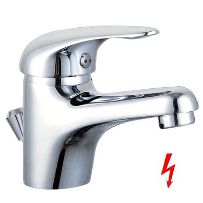 Marken Niederdruck Waschtischarmatur Einhebelmischer mit Ablaufgarnitur Chrom