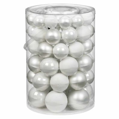Weihnachtskugeln 60 Stk 4,5,6,7 cm Just White