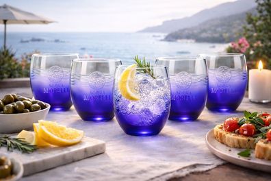 Acqua Morelli Glas 6er-Set - Blaue Designgläser, nicht geeicht