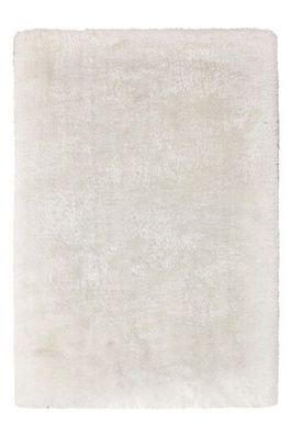 Teppich Wohnzimmer Hochflor weich Weiß modern Langflor Uni Schlafzimmer Läufer