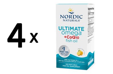 4 x Nordic Naturals Ultimate Omega + CoQ10 Fish Oil - 120 softgels