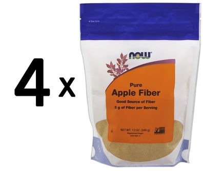 4 x NOW Foods Apple Fiber with Apple Pectin - 340g