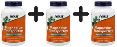 3 x NOW Foods Magnesium Transporters - 180 vcaps