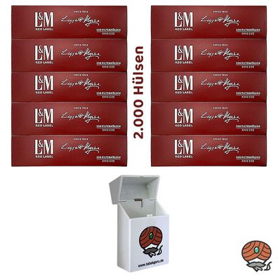 10x L&M Rot King Size Filterhülsen + Box