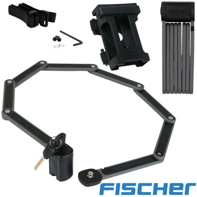 Fischer Faltschloss Protec XL 110cm Halterung Fahrrad-Schloss Lang 1-2 Fahrräder