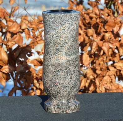 Vase Blumenvase Grab-Vase Gartenvase Granitvase Friedhof-Vase Granit Paradiso Deko